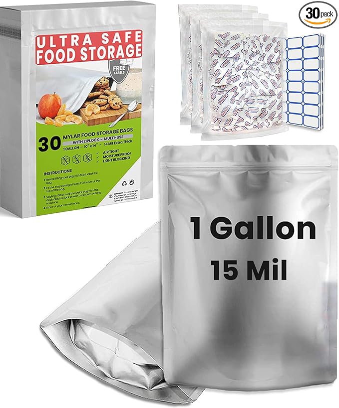 1 gallon Mylar bags